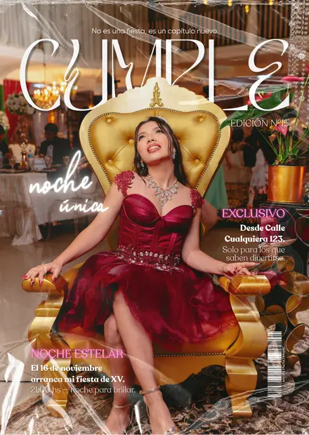 Invitación de 15 años en imagen, diseño Portada de revista, estilo original
