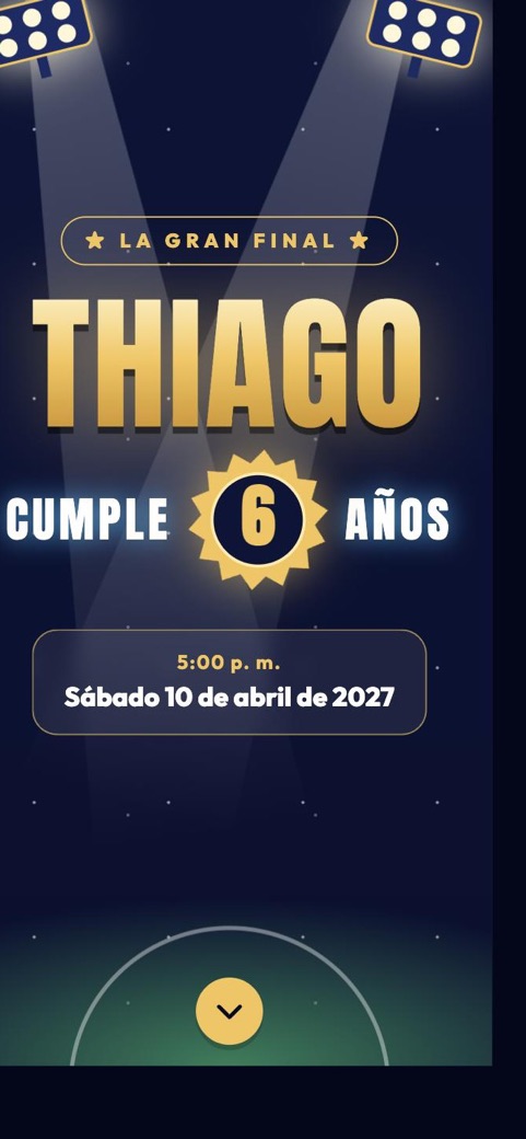 Portada de la invitación Noche de estadio